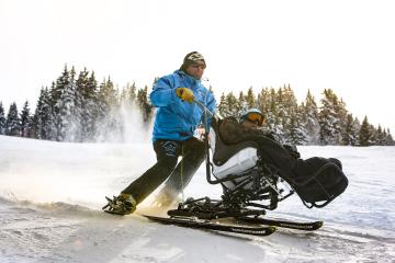 Découverte du domaine skiable de Combloux en Tandemski / Tandem’flex