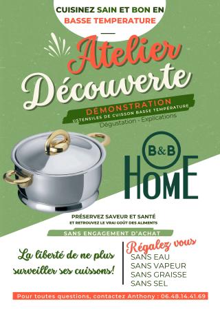 Cuisinez sain et bon en basse température - B&B HOME - Mercredi 15 octobre