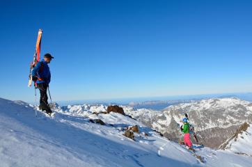 Freerando depuis le 2ème tronçon du télécabine du Pic Blanc - Alpe d'Huez