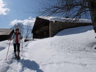 Sortie raquettes : Clairières et torrent face au mont blanc