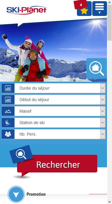 Site mobile Ski Planet : le ski comme vous l'aimez