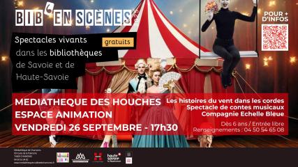Les Histoires du vent dans les cordes, spectacle de contes musicaux par la compagnie Echelle Bleue