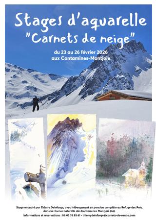 Carnets de neige : stage d'aquarelle dans les montagnes des Contamines-Montjoie