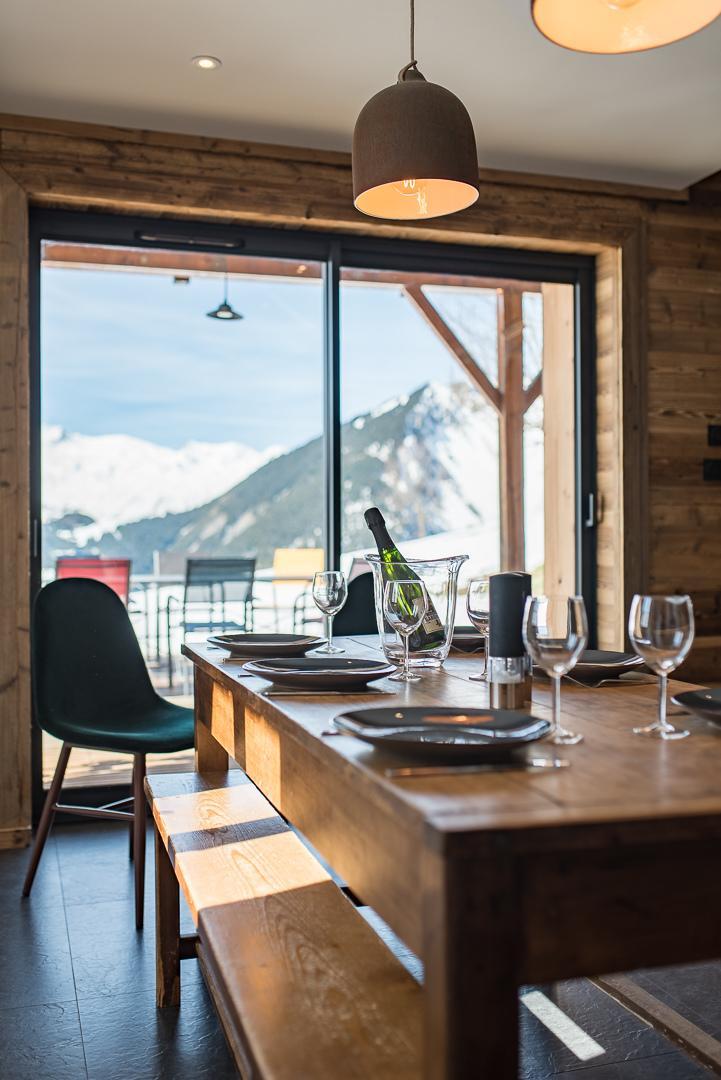 Rent in ski resort 5 room triplex chalet 8 people ( MAZOT) - Chalet le Mazot - Albiez Montrond - Dining area