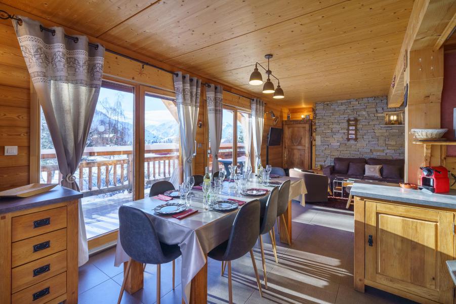 Ski verhuur Chalet triplex 5 kamers 8 personen (Rébèque) - Chalets Les Balcons du Golf - Alpe d'Huez - Eetkamer