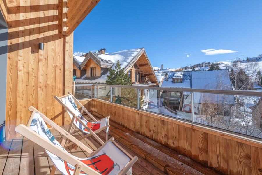 Wynajem na narty Apartament 3 pokojowy 6 osób (A203) - Les Fermes de l'Alpe - Alpe d'Huez - Zima na zewnątrz