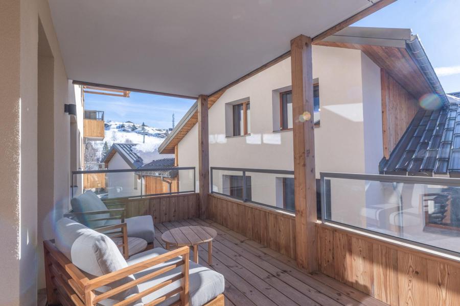 Skiverleih 3-Zimmer-Appartment für 5 Personen (A101) - Les Fermes de l'Alpe - A - Alpe d'Huez - Balkon