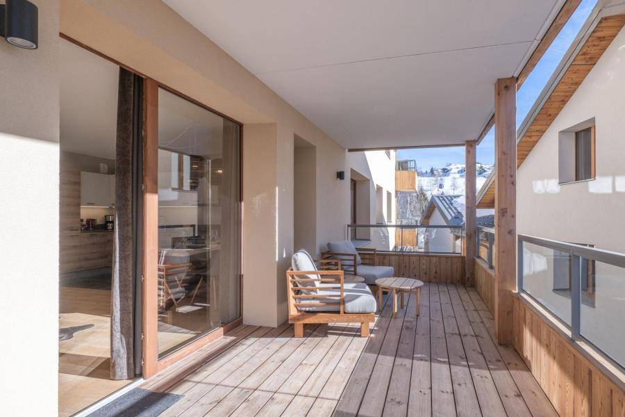 Wynajem na narty Apartament 3 pokojowy 5 osób (A101) - Les Fermes de l'Alpe - A - Alpe d'Huez - Balkon