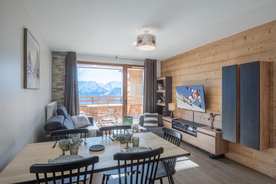 Ski verhuur Appartement 2 kamers bergnis 4 personen (B001) - Les Fermes de l'Alpe - B - Alpe d'Huez - Woonkamer