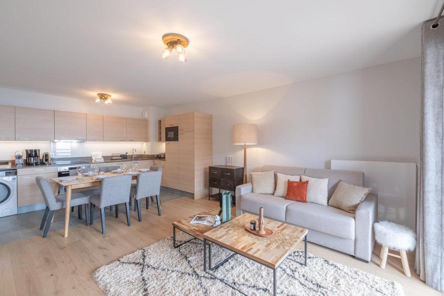 Ski verhuur Appartement 3 kabine kamers 6 personen (C102) - Les Fermes de l'Alpe - C - Alpe d'Huez - Woonkamer