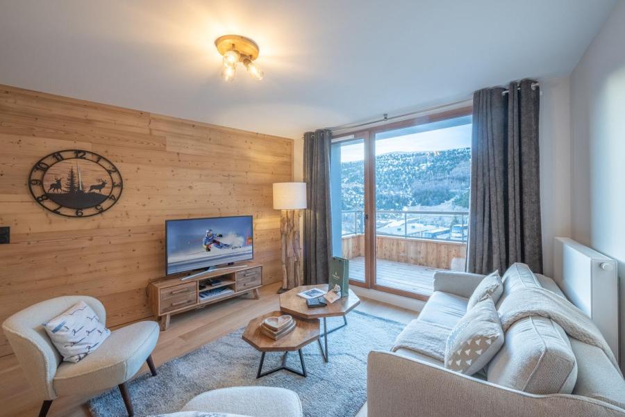 Rent in ski resort 4 room duplex apartment 6 people (D301) - Les Fermes de l'Alpe - D - Alpe d'Huez - Living room