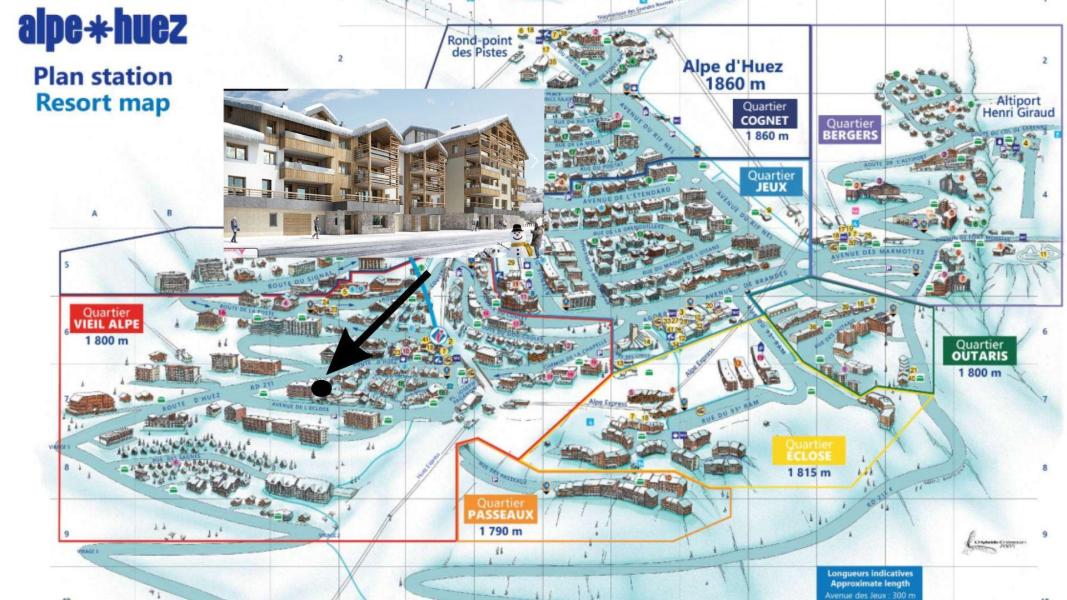 Location au ski Les Fermes de l'Alpe - E - Alpe d'Huez - Plan