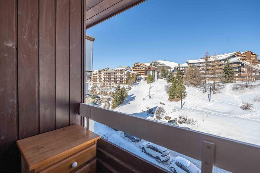 Аренда на лыжном курорте Квартира студия мезонин 4 чел. (504) - Les Horizons d'Huez - Alpe d'Huez - зимой под открытым небом