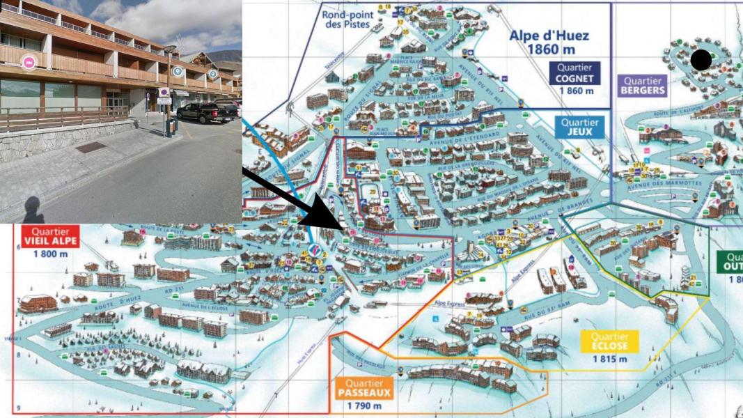 Soggiorno sugli sci Appartamento 2 stanze per 4 persone (114-15) - Les Neiges d'Or - Alpe d'Huez - Mappa