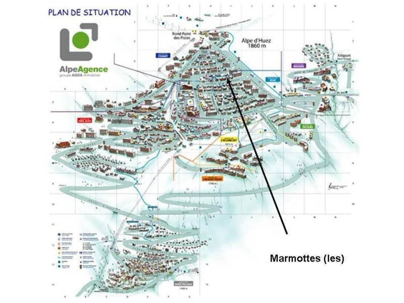 Soggiorno sugli sci Appartamento 1 stanze per 10 persone (ADH113-021) - MARMOTTES - Alpe d'Huez - Mappa