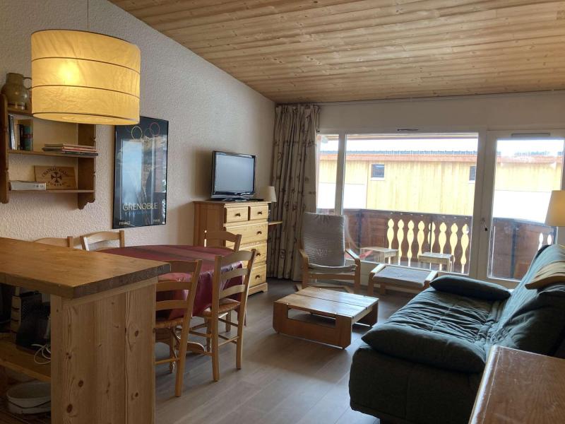 Skiverleih 2-Zimmer-Holzhütte für 6 Personen (D3) - Résidence l'Athos - Alpe d'Huez - Wohnzimmer