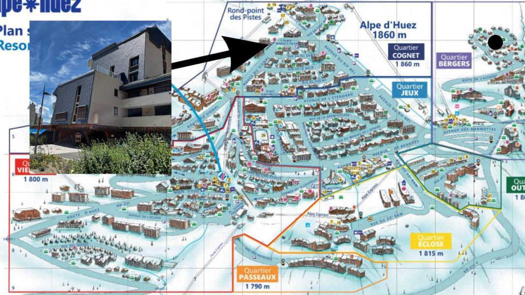 Soggiorno sugli sci Appartamento 4 stanze con cabina per 8 persone (303) - Résidence Le Dome - Alpe d'Huez - Mappa