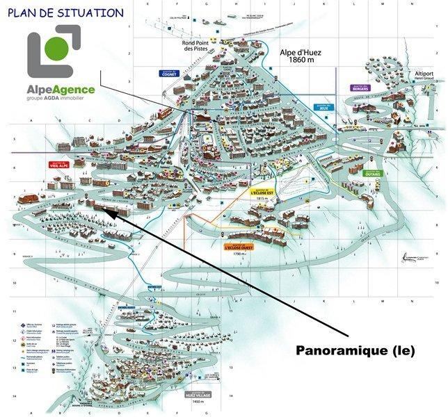 Soggiorno sugli sci Appartamento 3 stanze per 6 persone (E4) - Résidence le Panoramique - Alpe d'Huez - Mappa