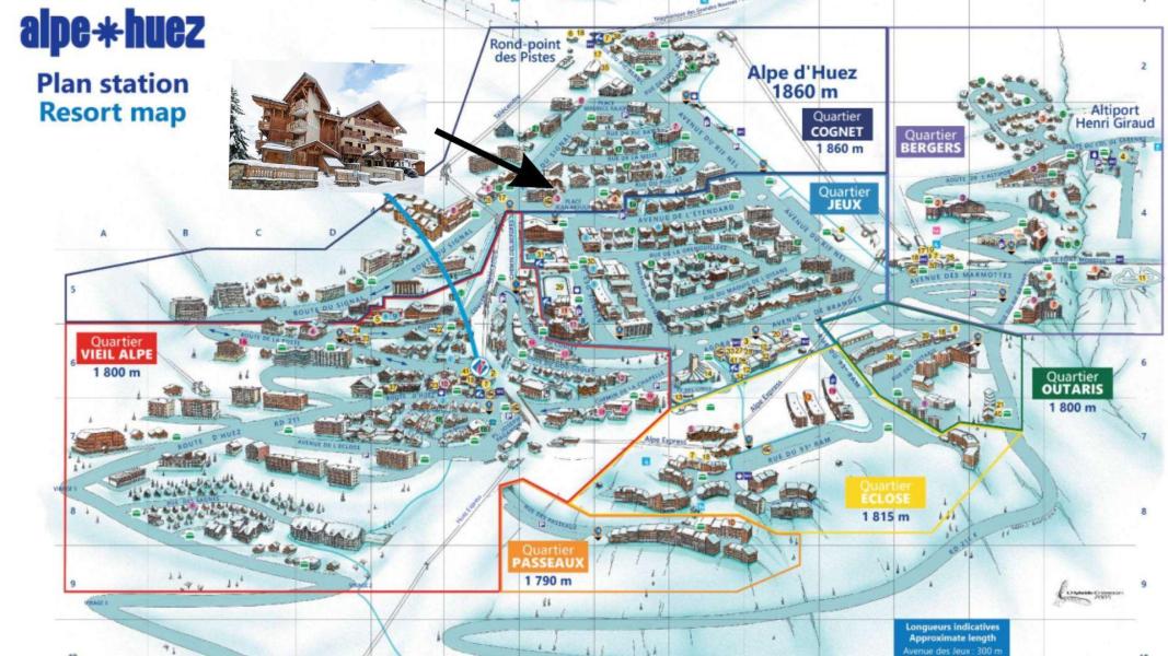 Rent in ski resort 4 room apartment 6 people (2) - Résidence Les Alpages - Alpe d'Huez - Plan
