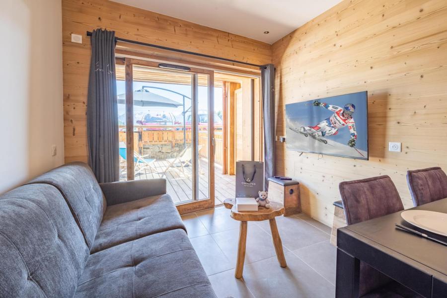 Ski verhuur Appartement 2 kamers bergnis 4 personen (002) - Résidence Les Gentianes - Alpe d'Huez - Woonkamer