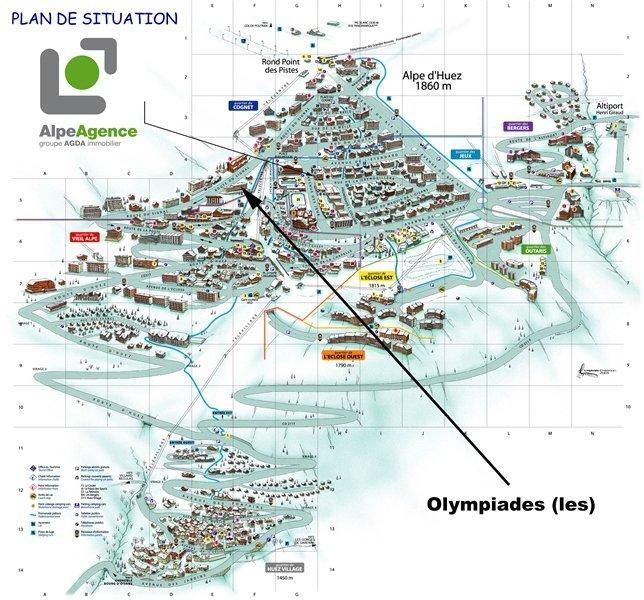 Аренда на лыжном курорте Квартира студия для 4 чел. (003) - Résidence les Olympiades A - Alpe d'Huez - план