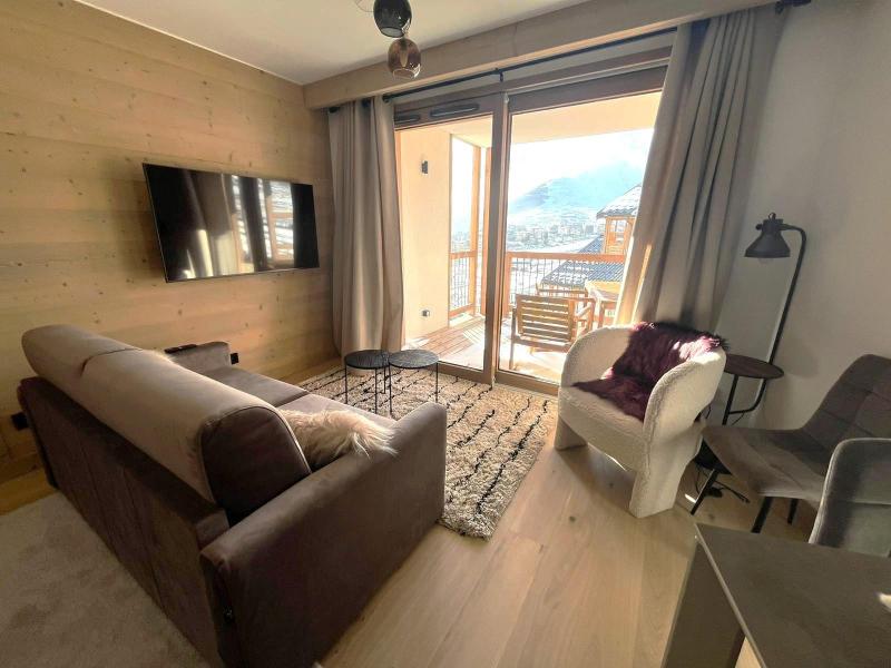 Skiverleih 2-Zimmer-Holzhütte für 4 Personen (B37) - Résidence Phoenix B - Alpe d'Huez - Wohnzimmer