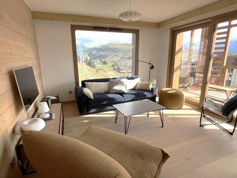 Skiverleih 3-Zimmer-Holzhütte für 6 Personen (B26) - Résidence Phoenix B - Alpe d'Huez - Wohnzimmer