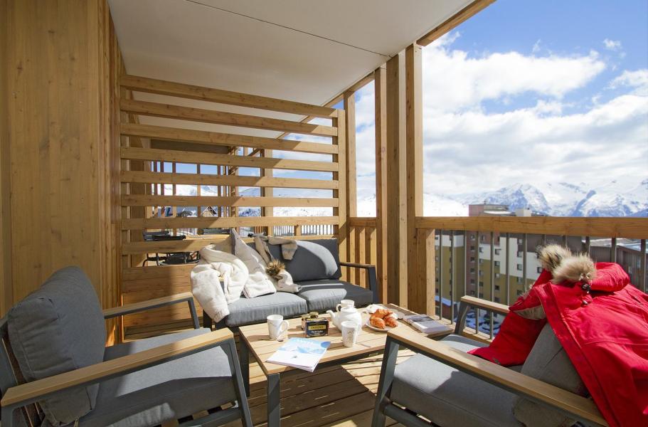 Skiverleih 3-Zimmer-Holzhütte für 6 Personen (B27) - Résidence Phoenix B - Alpe d'Huez - Balkon