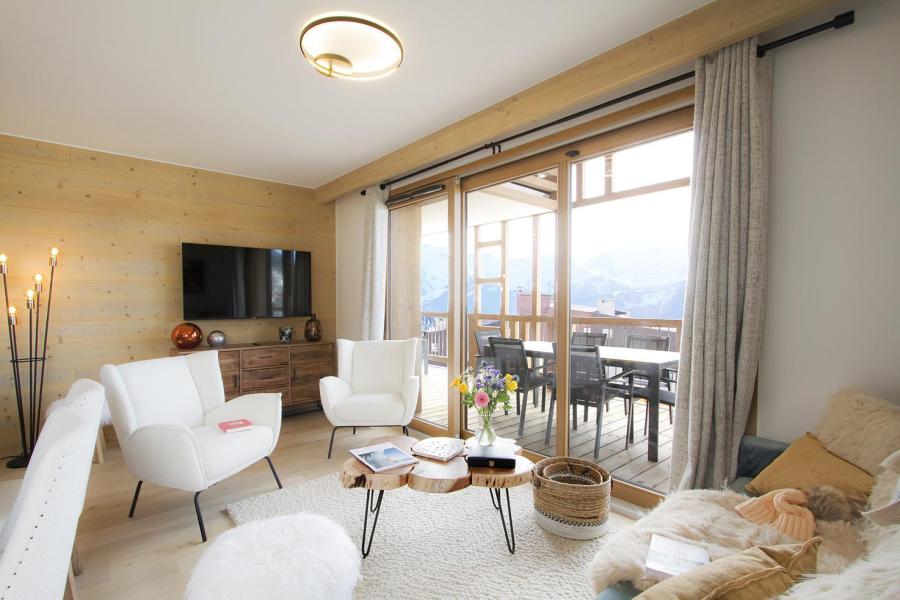 Skiverleih 3-Zimmer-Holzhütte für 6 Personen (B27) - Résidence Phoenix B - Alpe d'Huez - Wohnzimmer