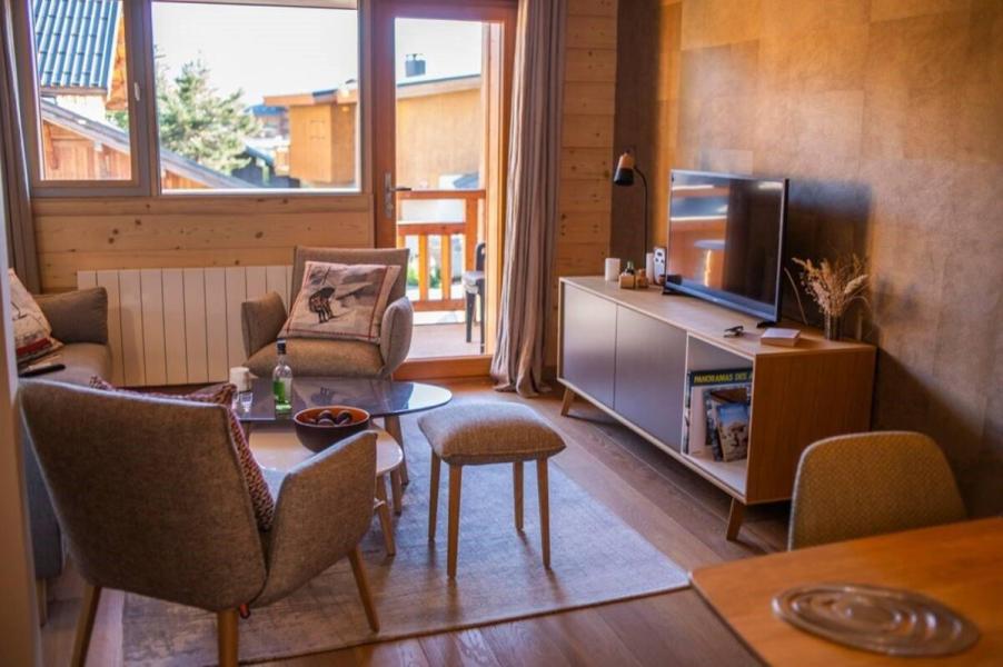 Rent in ski resort 4 room duplex apartment 6 people (141-005) - Résidence Plein Soleil - Alpe d'Huez - Living room