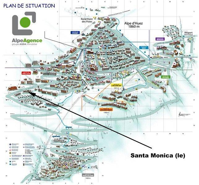 Soggiorno sugli sci Résidence Santa Monica - Alpe d'Huez - Mappa