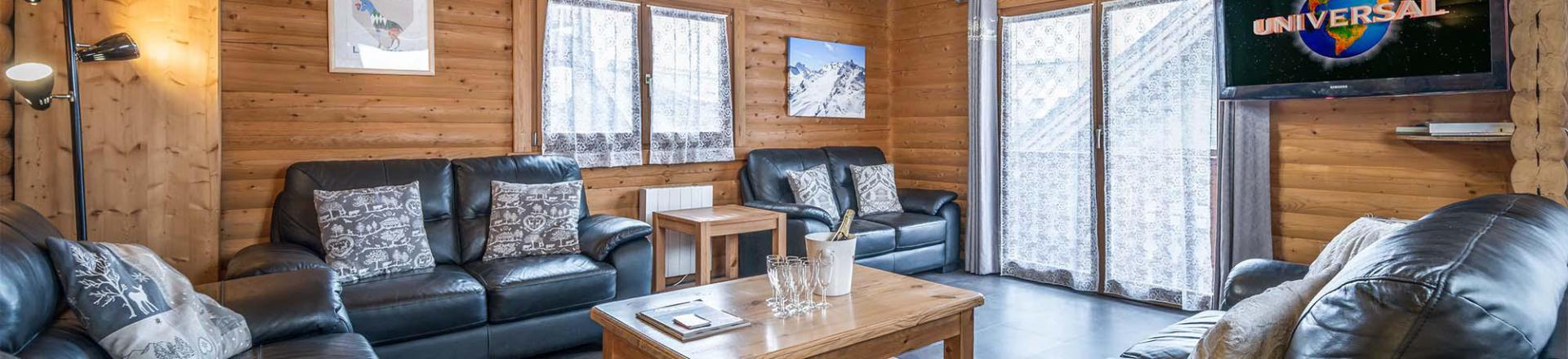 Rent in ski resort Chalet Télémark - Alpe d'Huez - Living room