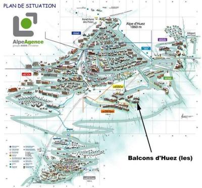 Аренда на лыжном курорте Квартира студия со спальней для 4 чел. (015-004) - Balcons d'Huez - Alpe d'Huez - план