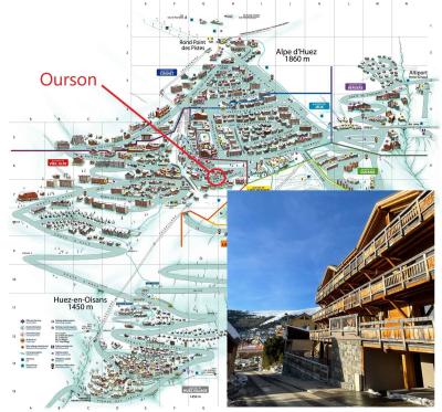 Ski verhuur Appartement duplex 5 kamers bergnis 10 personen (302) - L'Ourson - Alpe d'Huez - Kaart