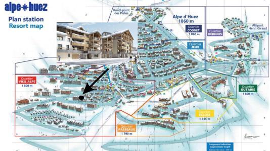 Skiverleih Les Fermes de l'Alpe - E - Alpe d'Huez - Plan