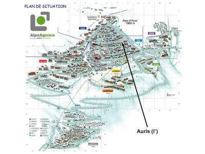 Soggiorno sugli sci Studio con alcova per 4 persone (B2) - Résidence l'Auris - Alpe d'Huez - Mappa