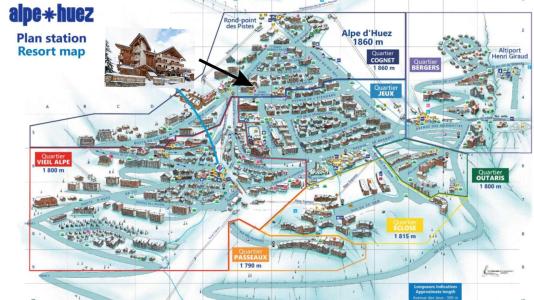 Ski verhuur Appartement 4 kamers 6 personen (2) - Résidence Les Alpages - Alpe d'Huez - Kaart