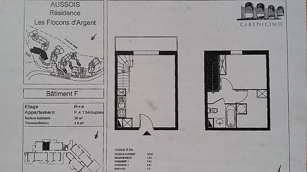 Skiverleih 2 Zimmer Maisonettewohnung für 6 Personen (F4.134) - La Résidence les Flocons d'Argent - Aussois - Plan