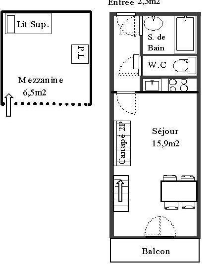 Location au ski Appartement 2 pièces 4 personnes (631) - La Résidence les Sétives - Aussois - Plan