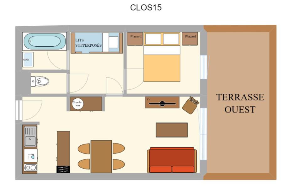 Rent in ski resort 2 room apartment sleeping corner 6 people (15) - Le Clos d'Aussois - Aussois