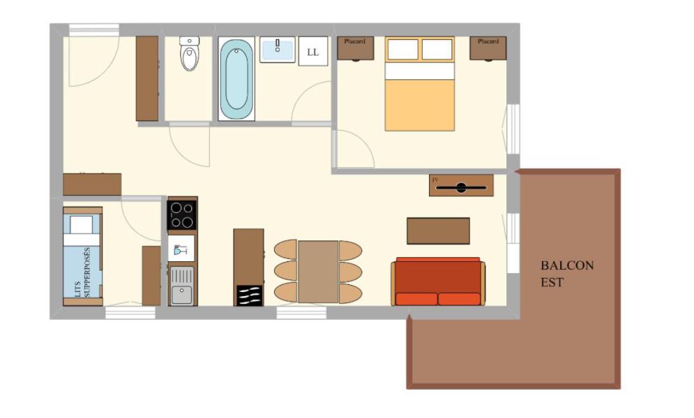 Rent in ski resort 3 room apartment 6 people (09) - Le Clos d'Aussois - Aussois
