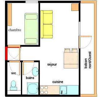 Аренда на лыжном курорте Апартаменты 2 комнат 4 чел. (214) - Résidence Genevray - Aussois - апартаменты