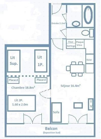Skiverleih 2-Zimmer-Appartment für 5 Personen (632) - La Résidence les Sétives - Aussois - Appartement