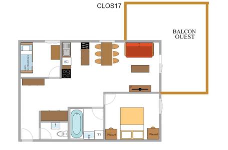 Soggiorno sugli sci Appartamento 3 stanze per 6 persone (17) - Le Clos d'Aussois - Aussois - Mappa