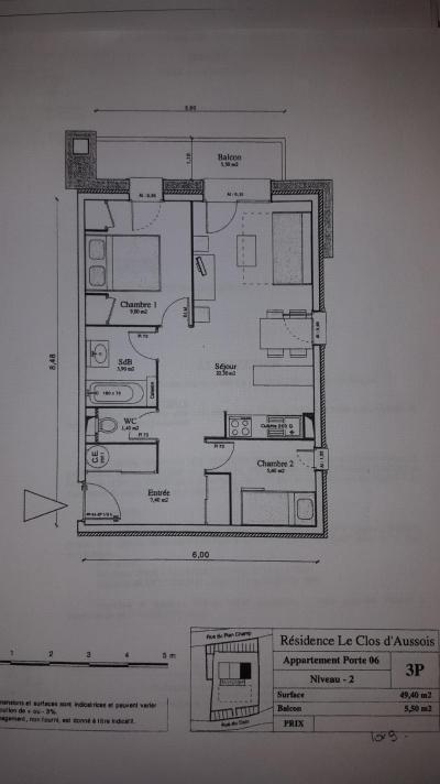 Skiverleih 3-Zimmer-Appartment für 6 Personen (CA6) - Résidence le Clos d'Aussois - Aussois - Plan