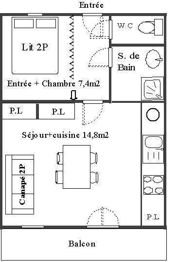 Rent in ski resort 2 room apartment 4 people (17) - Résidence Le Genevray - Aussois - Living room