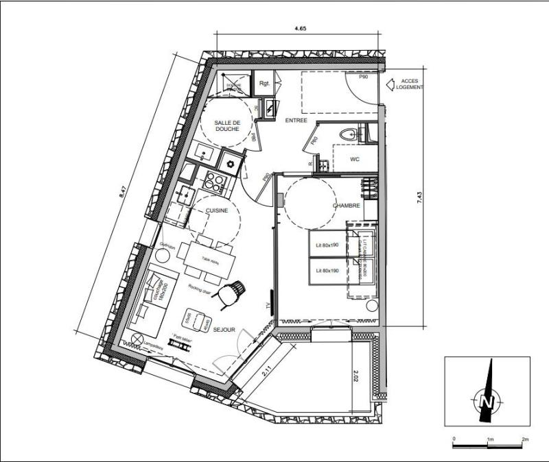 Аренда на лыжном курорте Апартаменты 2 комнат 5 чел. (001) - Arietis - Avoriaz - план