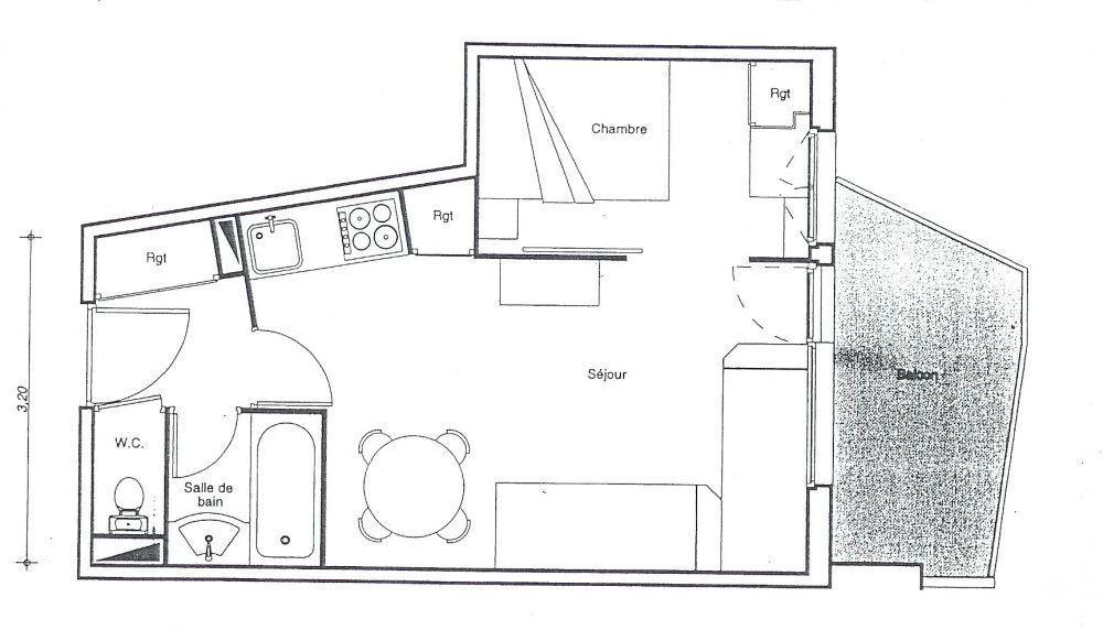 Wynajem na narty Apartament 2 pokojowy 5 osób (204) - Hôtel de la Falaise - Avoriaz - Plan