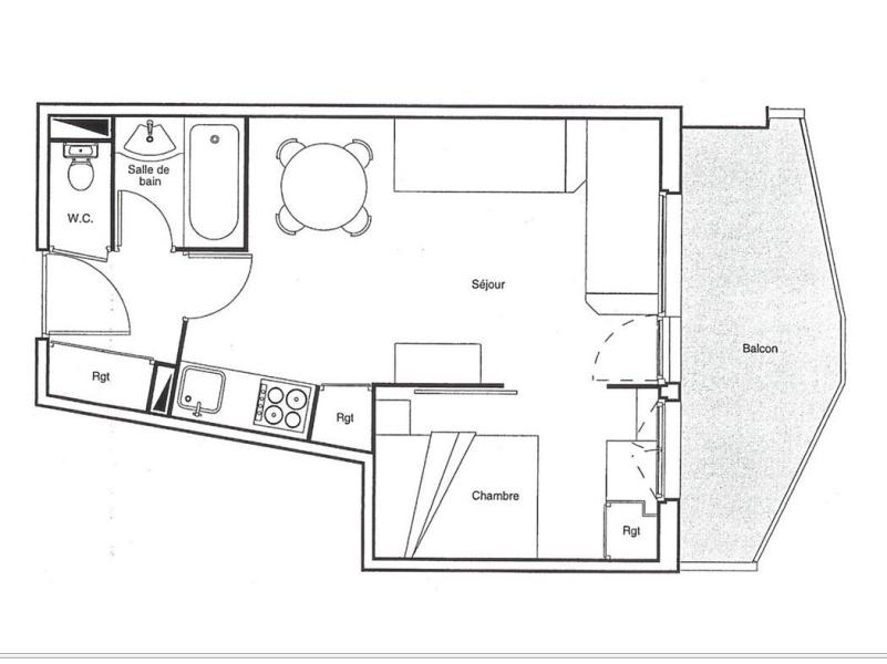 Skiverleih 2-Zimmer-Appartment für 5 Personen (506) - Néva - Avoriaz - Plan