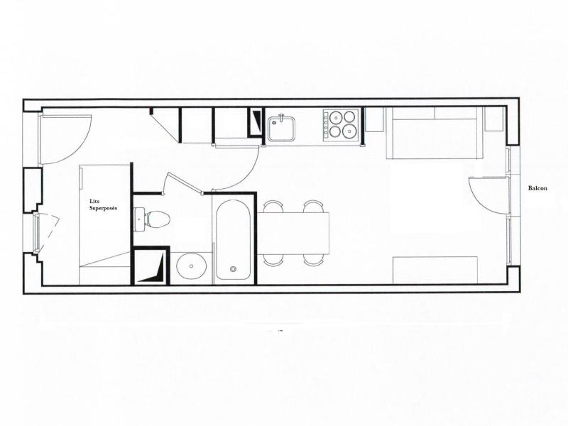 Wynajem na narty Studio z alkową 4 osoby (613) - Résidence Douchka - Avoriaz - Plan